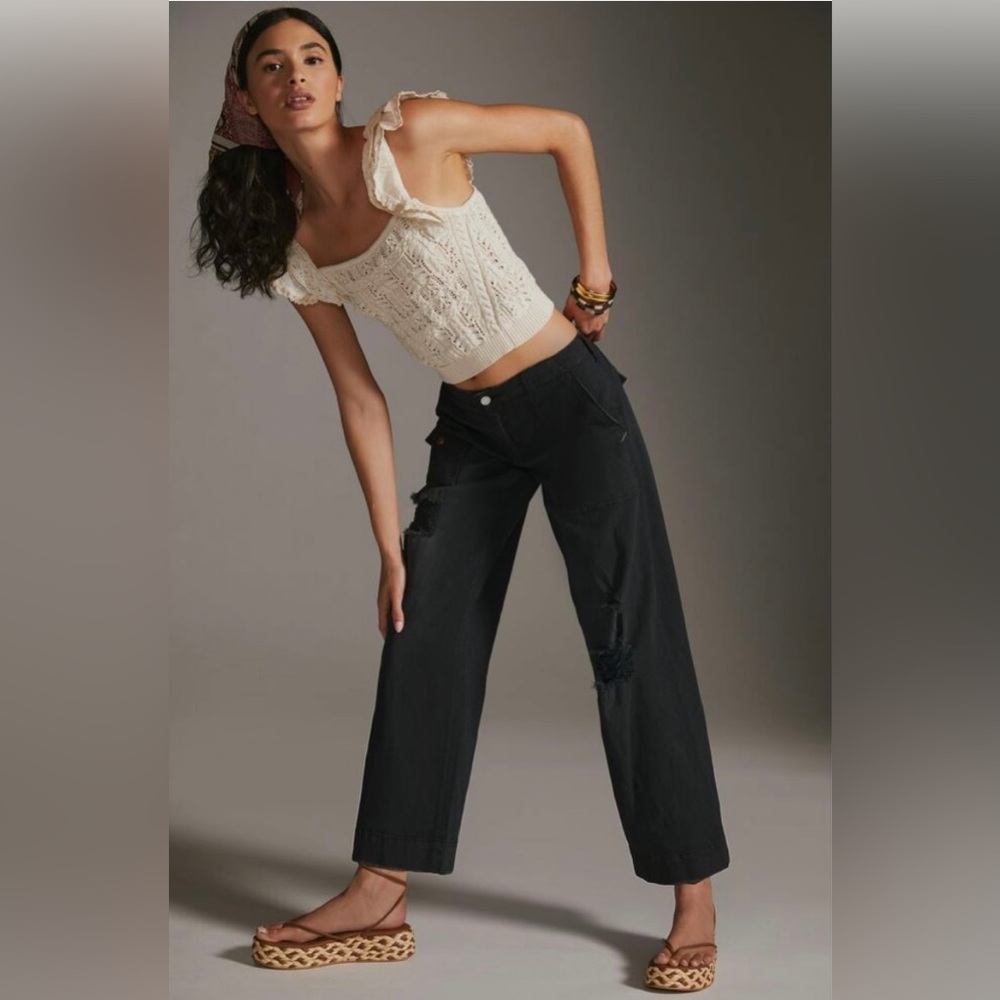 Pilcro Black Wide-Leg Pants